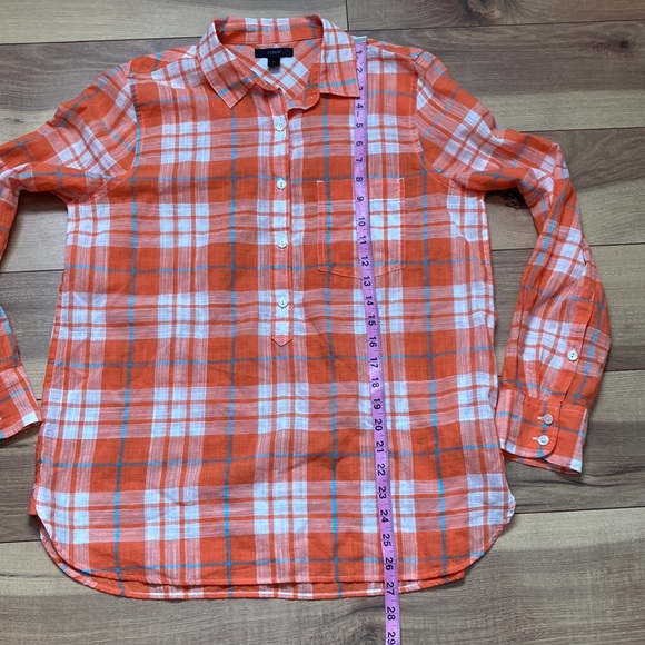 J Crew Gauzy Popover Buttondown 1/2 Buttondown Shirt. Size 4 - Picture 6 of 10